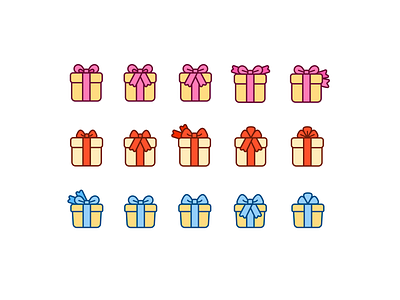 a lot of gifts | game icons cartoony flat icon icons illustration