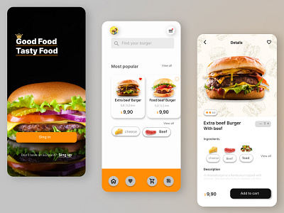 Online Food Delivery App. burger app chef app clean clean design food app designer food delivery food delivery app fresh fresh app design ios app pizza app tracking