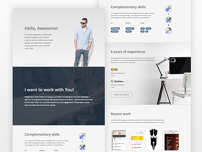 Introduction background cv icons landing layout page photo resume website