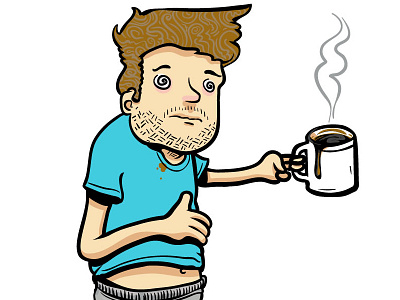 Hungover booze cartoon coffee humor illustration infographic person vector