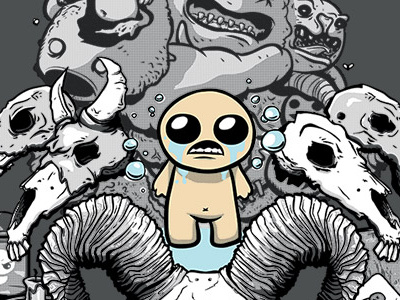 Binding of Isaac gamer illustration indie games t shirt t shrit vector