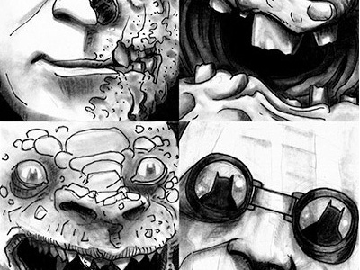 Rogues Gallery batman black and white comic book dc comics illustration sketch villains