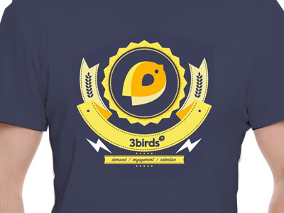 3Birds badge shirt badge illustrator retro shirt vector