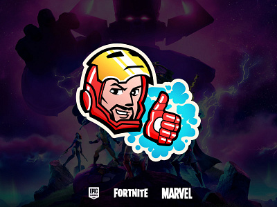 Fortnite Chapter 2 Season 4 emoticons - Iron Man avengers comics fortnite illustration iron man marvel ui video game