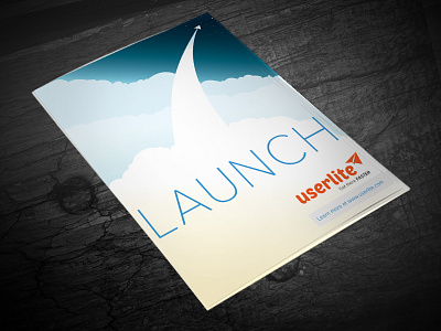 Launch poster branding clouds launch logo mockup paper plane poster print space vector