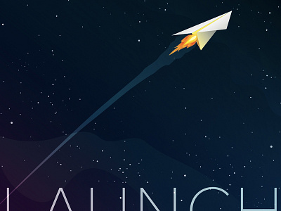 Userlite Launch Poster 2 - Space illustration launch paper plane space vector