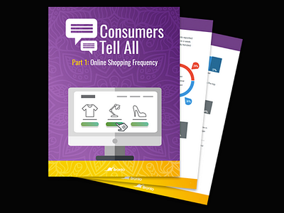 Consumers Tell All cover ecommerce layout vector white paper