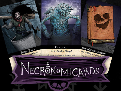 NecronomiCards book branding card creepy. lovecraft cthulhu dark evil dead game horror illustration monster necronomicon