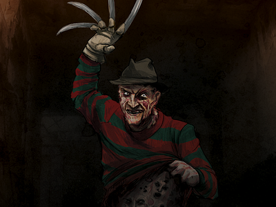 Freddy - NecronomiCards art digital halloween horror illustration movies
