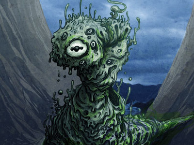 Shoggoth - A future NecronomiCards Summon card art digital fantasy horror hplovecraft illustration lovecraft monster alien
