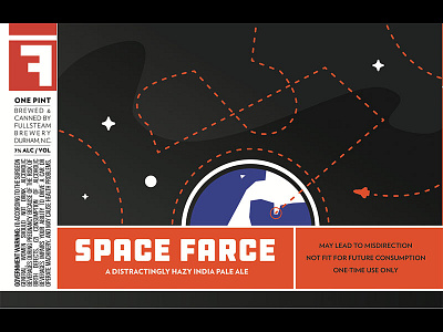 Space Farce – a Fullsteam IPA beer brewery flight label packaging planet space stars vector
