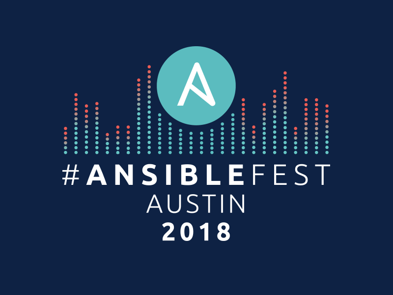 Ansiblefest Austin 2018 Logo animated ansible conference event logo music red hat skyline visualizer