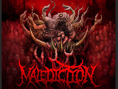 Malediction - Monstrosity album art cover dark gory halloween metal monster scary