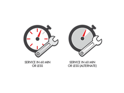 Service Icons automotive branding clock icons stopwatch vector wrench