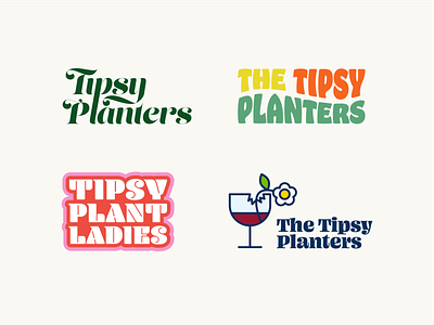 Tipsy Planters Logo Concepts Pt. 1 2020 branding concepts flowers graphic design groovy icon illustration logo planters plants typogaphy upscale