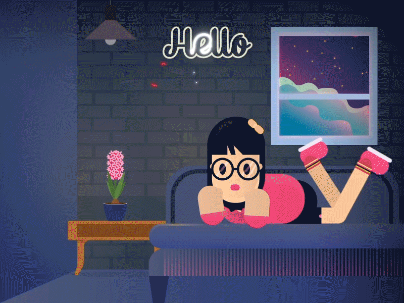 Hello dribbble animation debuts firstshot gif hello dribbble night trend