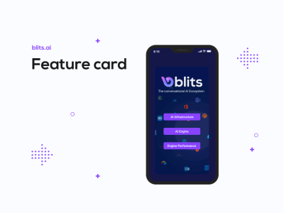 blits.ai Feature card branding design graphic design typography ui ux