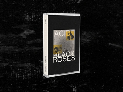 ACID // Black Roses Cassette Tape album art band merch cover art graphic art graphic design minimalist music packaging typography