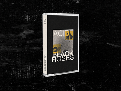 ACID // Black Roses Cassette Tape album art band merch cover art graphic art graphic design minimalist music packaging typography