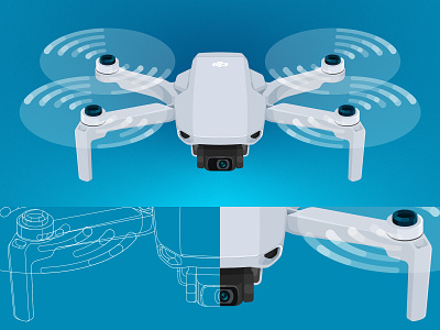 Mavic Mini Drone design dji drone flat illustration mavic quadcopter vector