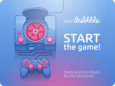 Hello Dribbble! debut first shot game hello dribbble illustration sony start