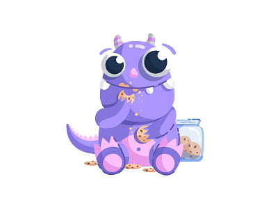 Monster sticker #1 cookie illustration monster sticker vector