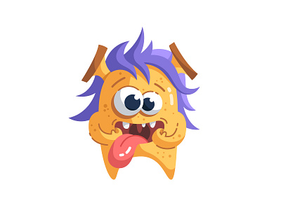 Monster sticker #5 character flat fun illustration monster sticker vector