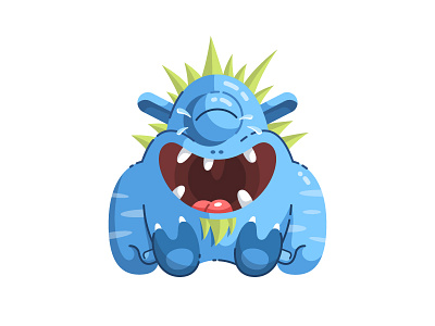 Monster sticker #6 character flat fun illustration laugh monster sticker vector