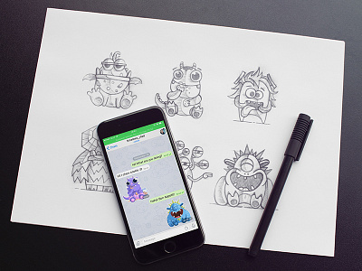 Monsters stickers sketch character fun funny illustration monster sketch sticker