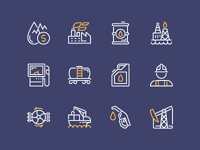 Oil Industry Icons gas icon icons illustrator industry oil vector
