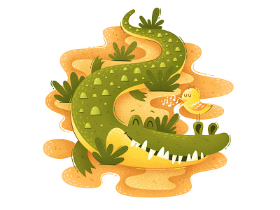 Mr. Crocodile character crocodile flat fun funny grain illustration monster noise texture