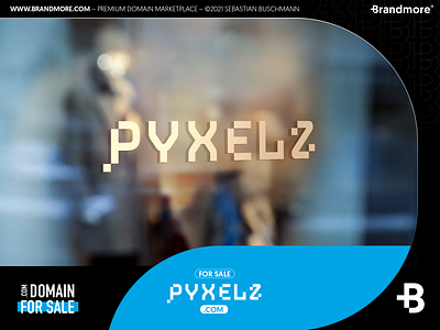 Pyxelz.com | Premium Domain For Sale – Hand Picked Brand Name branding design digital domain domain for sale logo mockup modern pixel premium domain