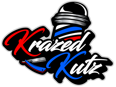 Krazed Kutz barber barberpole barbershop brand identity branding design illustration logo logodesign mark shop sportslogo