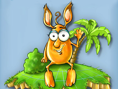 "Tumblebottom" Character for Kidlandia character eye green island orange palm