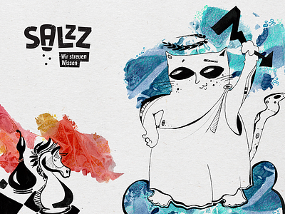 Salzz (salt) Logo cat design illustration logo salt salz salzz