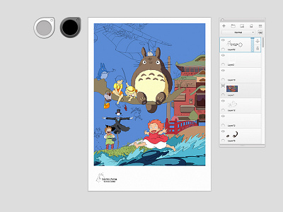 Ghibli Compilation (Progress Shot) illustration process sketch studio ghibli