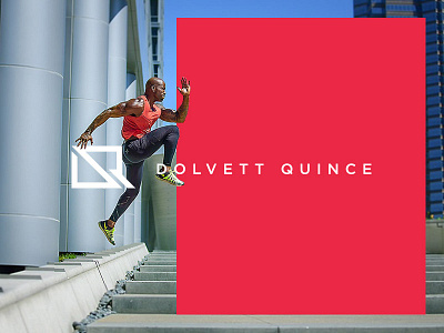 Brand identity for Dolvett Quince bold brand fitness geometric icon identity logo mark minimal red sports