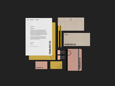 Fearless Co. branding color design identity stationery stationery design