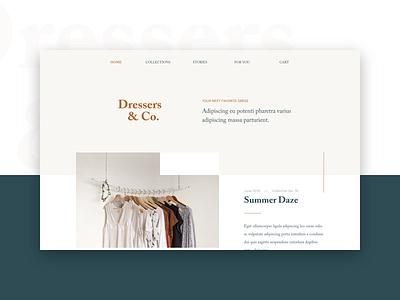 Dressers & Co. — First Shot! landing page neutral colors serif ui uiux web design website