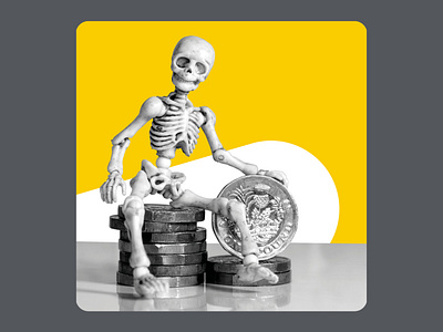 Tally halloween social post advertising creative design digital digital bank fun funny gold halloween losing money pounds savings scary skeleton social media social post tally yellow