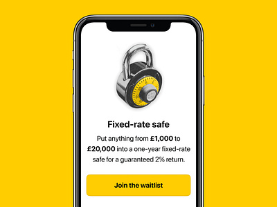Tally fixed-rate safe app page app currency design digital digital bank fixed rate gold iphone lock mobile money padlock savings savings account tally yellow
