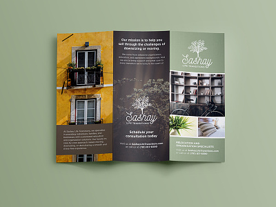 Sashay Life Transitions Trifold Brochure art direction brochure graphic design