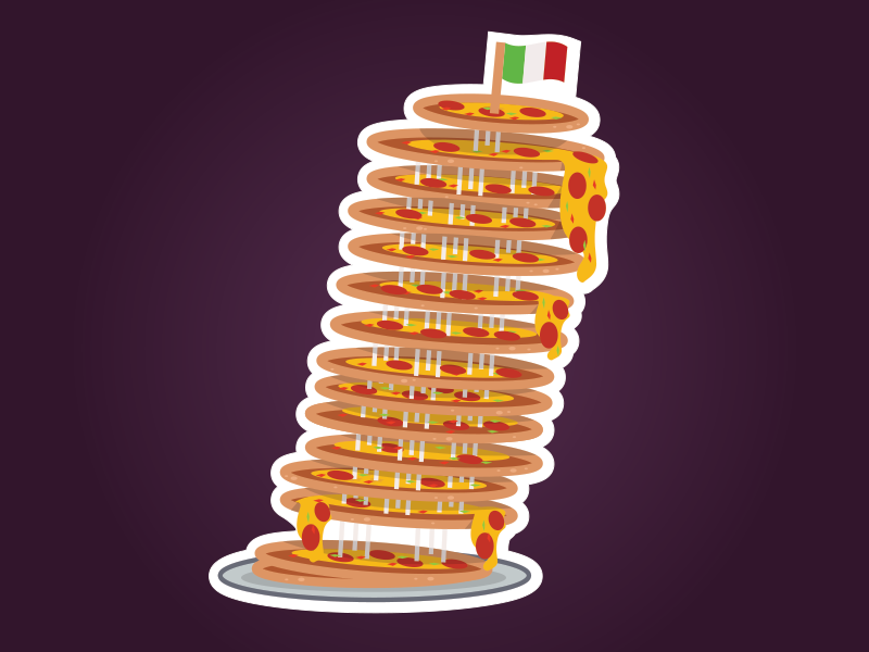 leaning tower of pizza, las vegas