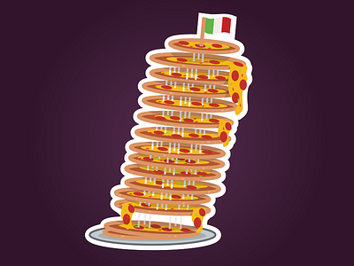 Leaning Tower O’ Pizza italy leaning pisa pizza sticker tower