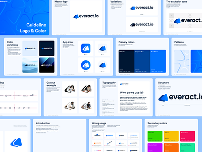 Logo Guideline for everact.io automations brand brand design branding crm design guide guideline learning management system lms logo marketing outdoor project symbol