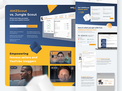 Another Day — Another Landing Page. AMZScout amazon design features interface landing page product ui ux