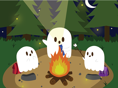 Ghost Stories campfire camping ghost halloween night spooky stars stories