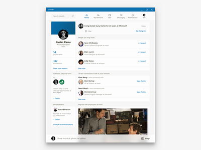 LinkedIn feed concept