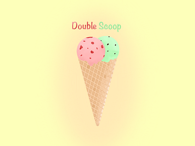 Double Scoop design ice cream icecream illustration mint procreate strawberry