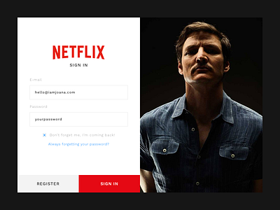 Daily UI :: 001 001 black dailyui netflix red sign in
